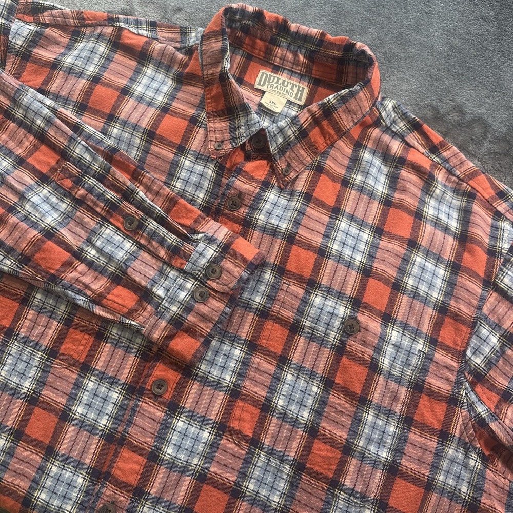 Duluth Trading Co. Flannel Shirt MENS 3XL Button Down  Long Sleeve Heavy